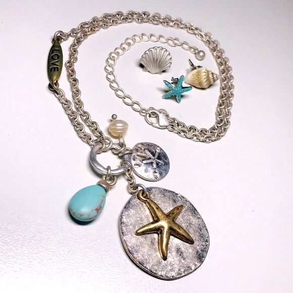 LOVE & STARFISH WISHES Necklace & Earrings Set - Picture 3 of 9